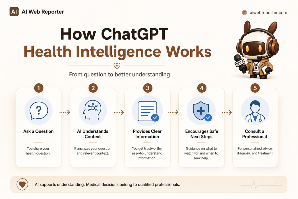 ChatGPT health information workflow with source checking and professional consultation