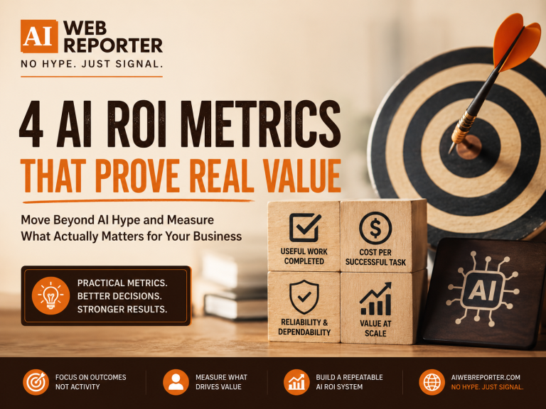 AI ROI metrics showing 4 ways to measure real business value from artificial intelligence